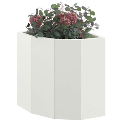 Vaso d'angolo Bianco 30 x 30 x 35 cm Acciaio