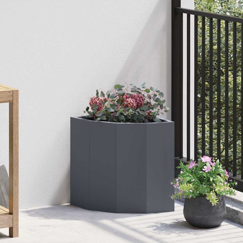 Vaso d'angolo Antracite 30 x 30 x 35 cm Acciaio
