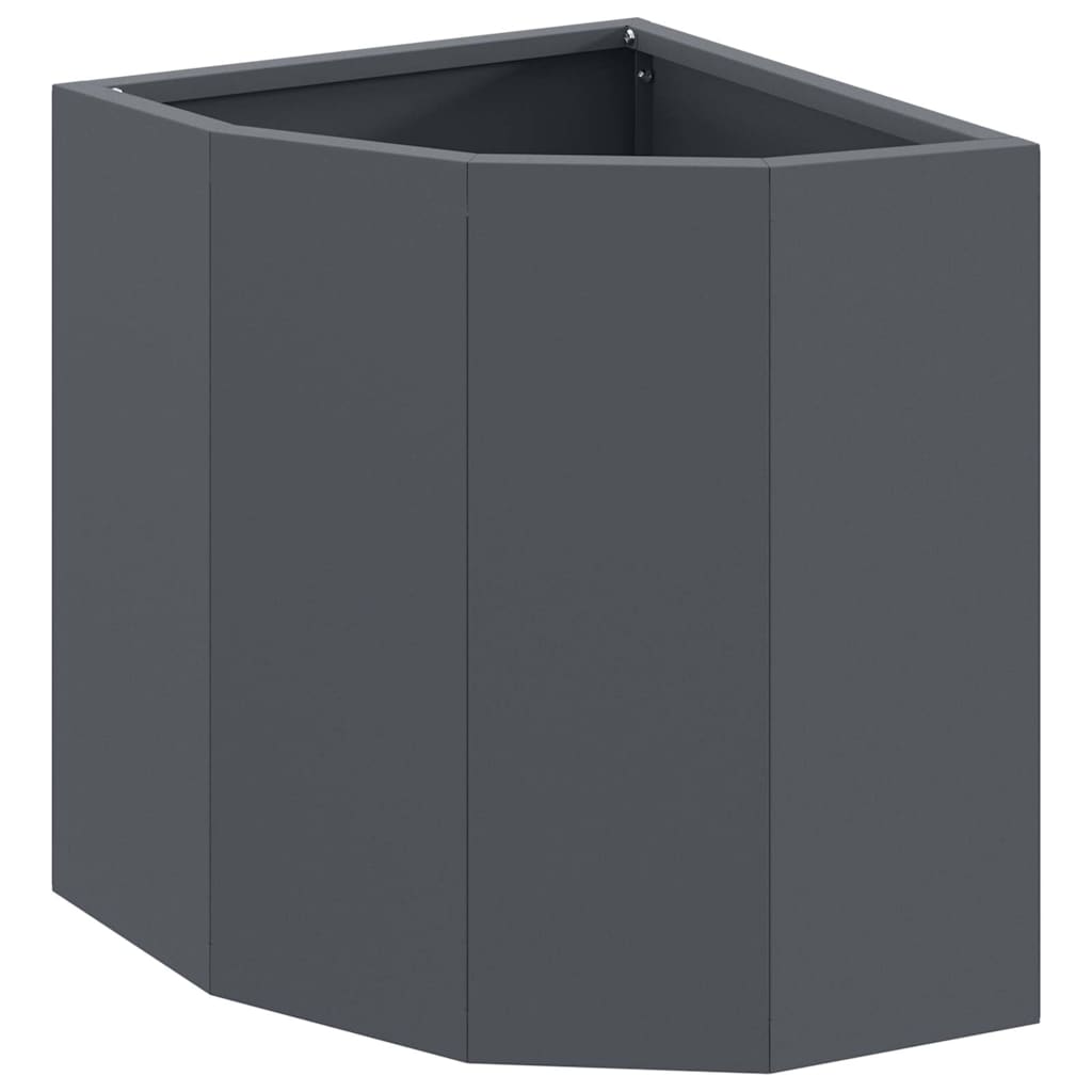 Vaso d'angolo Antracite 30 x 30 x 35 cm Acciaio