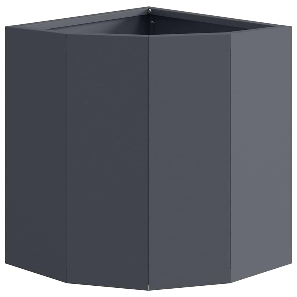 Vaso d'angolo Antracite 30 x 30 x 35 cm Acciaio