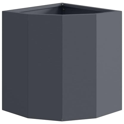 Vaso d'angolo Antracite 30 x 30 x 35 cm Acciaio