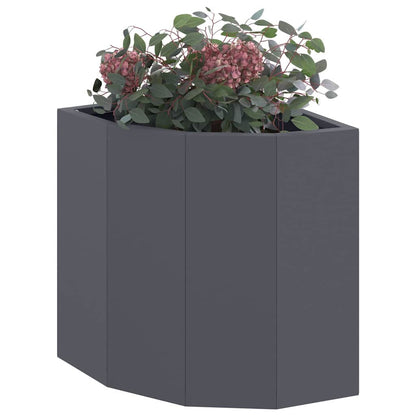 Vaso d'angolo Antracite 30 x 30 x 35 cm Acciaio