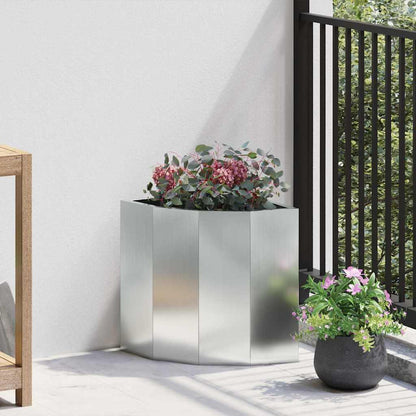 Vaso d'angolo Argento 30 x 30 x 35 cm Acciaio zincato
