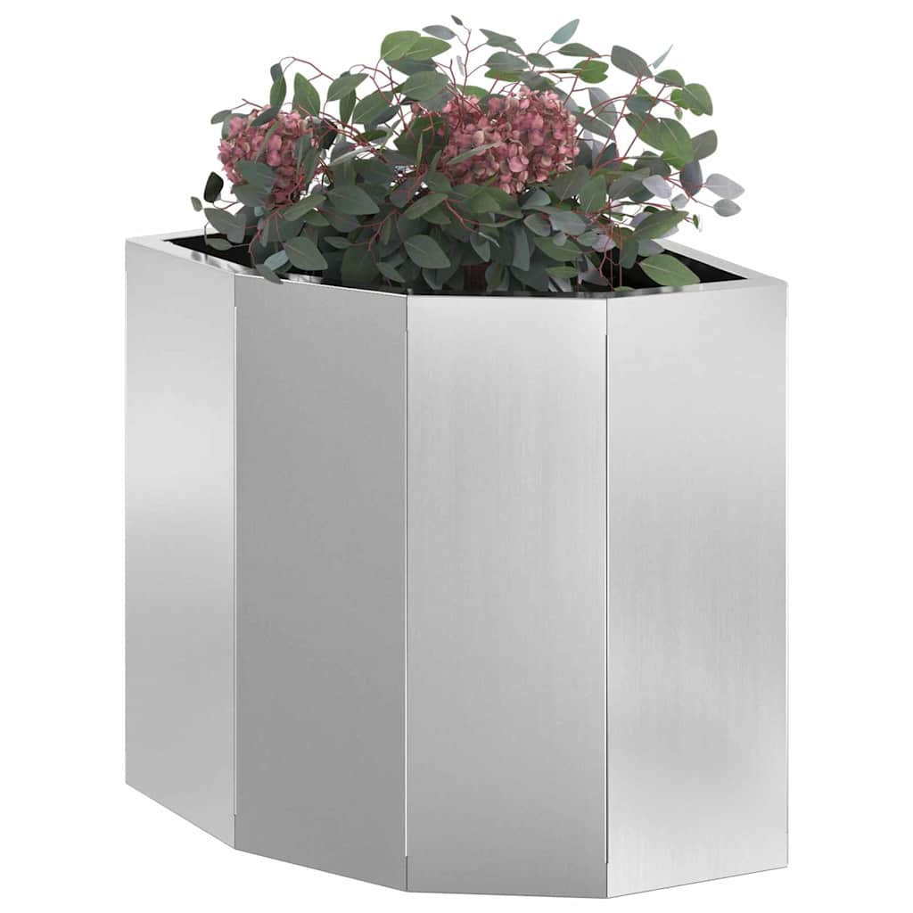 Vaso d'angolo Argento 30 x 30 x 35 cm Acciaio zincato
