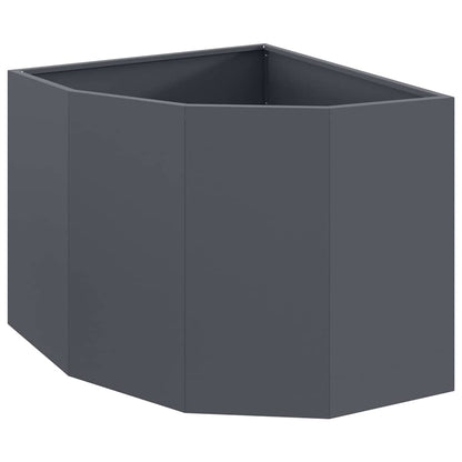 Vaso d'angolo Antracite 60 x 60 x 50 cm Acciaio