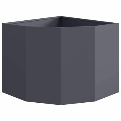 Vaso d'angolo Antracite 60 x 60 x 50 cm Acciaio