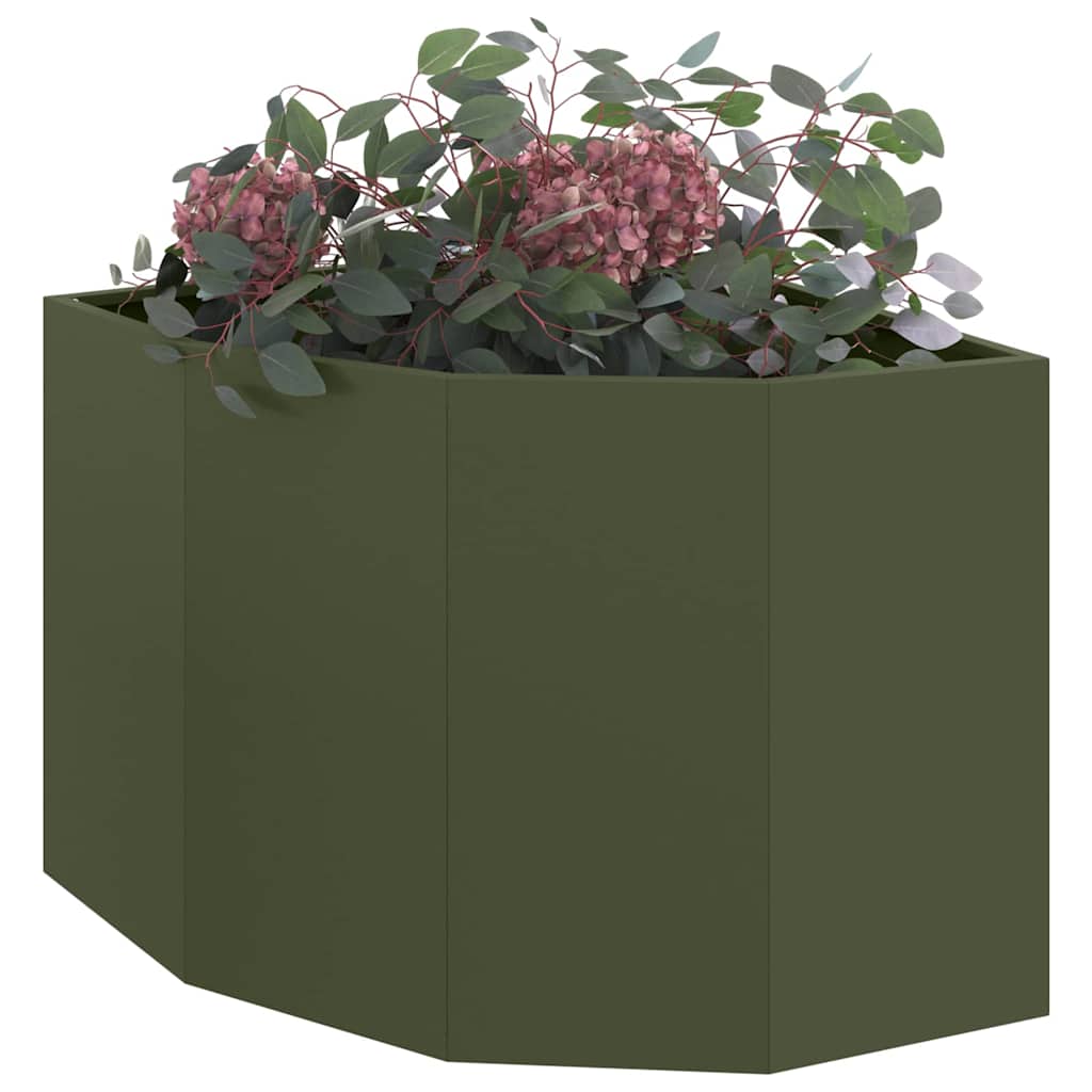 Vaso d'angolo Oliver verde 60 x 60 x 50 cm Acciaio