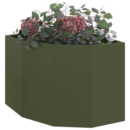 Vaso d'angolo Oliver verde 60 x 60 x 50 cm Acciaio