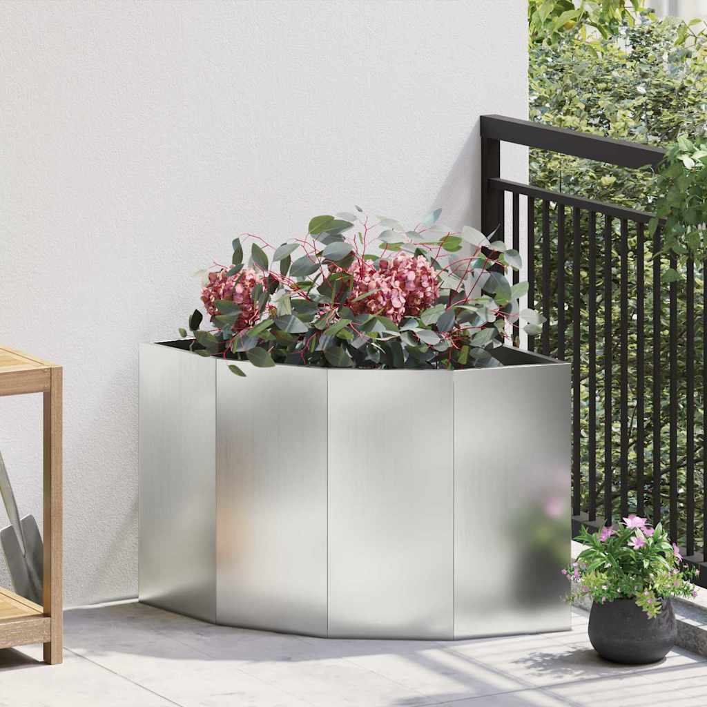 Vaso d'angolo Argento 60 x 60 x 50 cm Acciaio zincato
