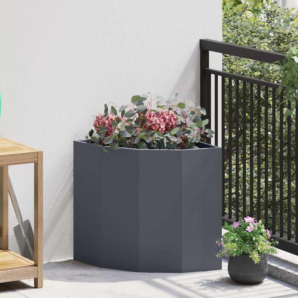 Vaso d'angolo Antracite 45 x 45 x 50 cm Acciaio