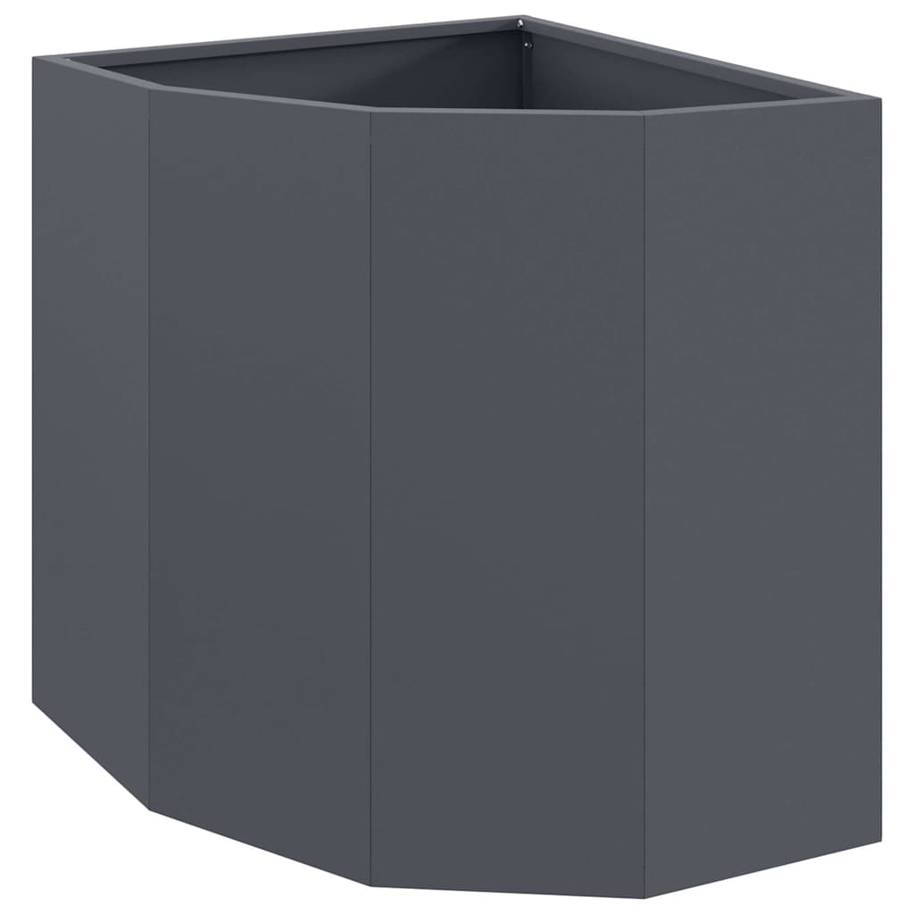 Vaso d'angolo Antracite 45 x 45 x 50 cm Acciaio