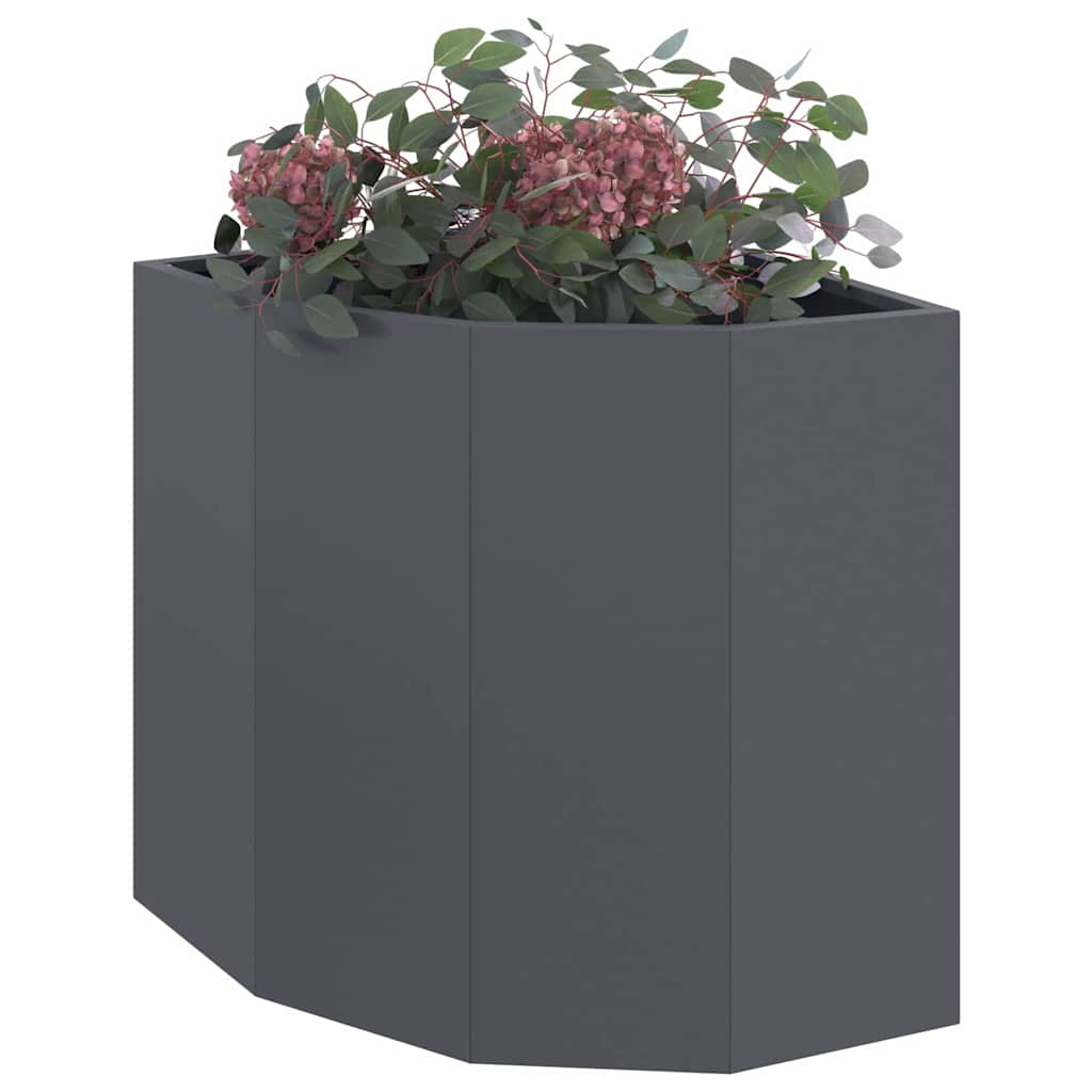 Vaso d'angolo Antracite 45 x 45 x 50 cm Acciaio