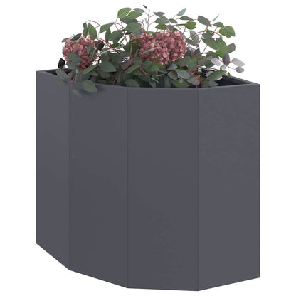 Vaso d'angolo Antracite 45 x 45 x 50 cm Acciaio