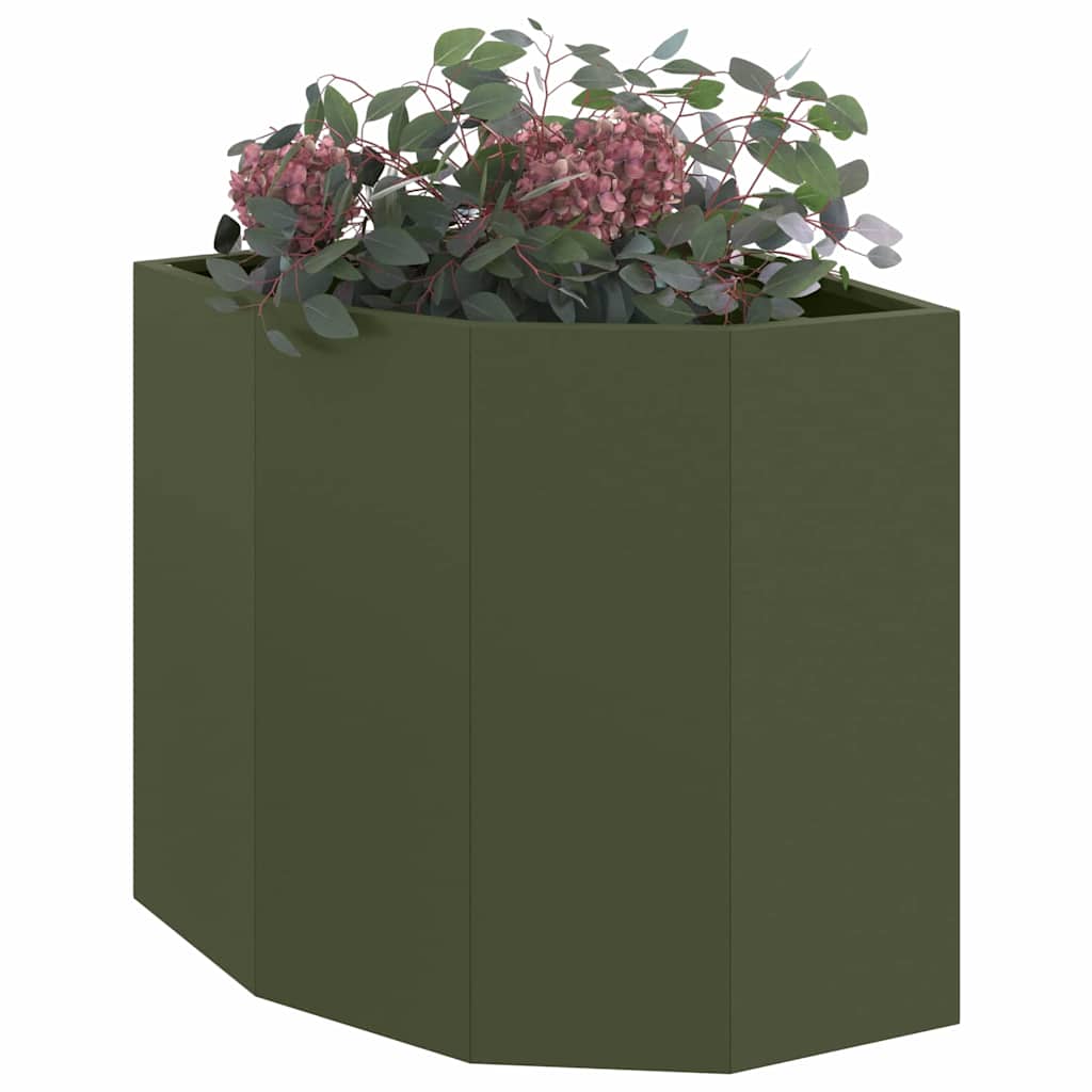 Vaso d'angolo Oliver verde 45 x 45 x 50 cm Acciaio