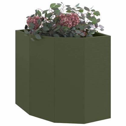 Vaso d'angolo Oliver verde 45 x 45 x 50 cm Acciaio