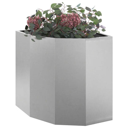 Vaso d'angolo Argento 45 x 45 x 50 cm Acciaio inossidabile