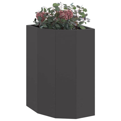 Vaso d'angolo Nero 30 x 30 x 50 cm Acciaio