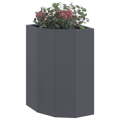 Vaso d'angolo Antracite 30 x 30 x 50 cm Acciaio