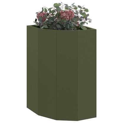 Vaso d'angolo Oliver verde 30 x 30 x 50 cm Acciaio