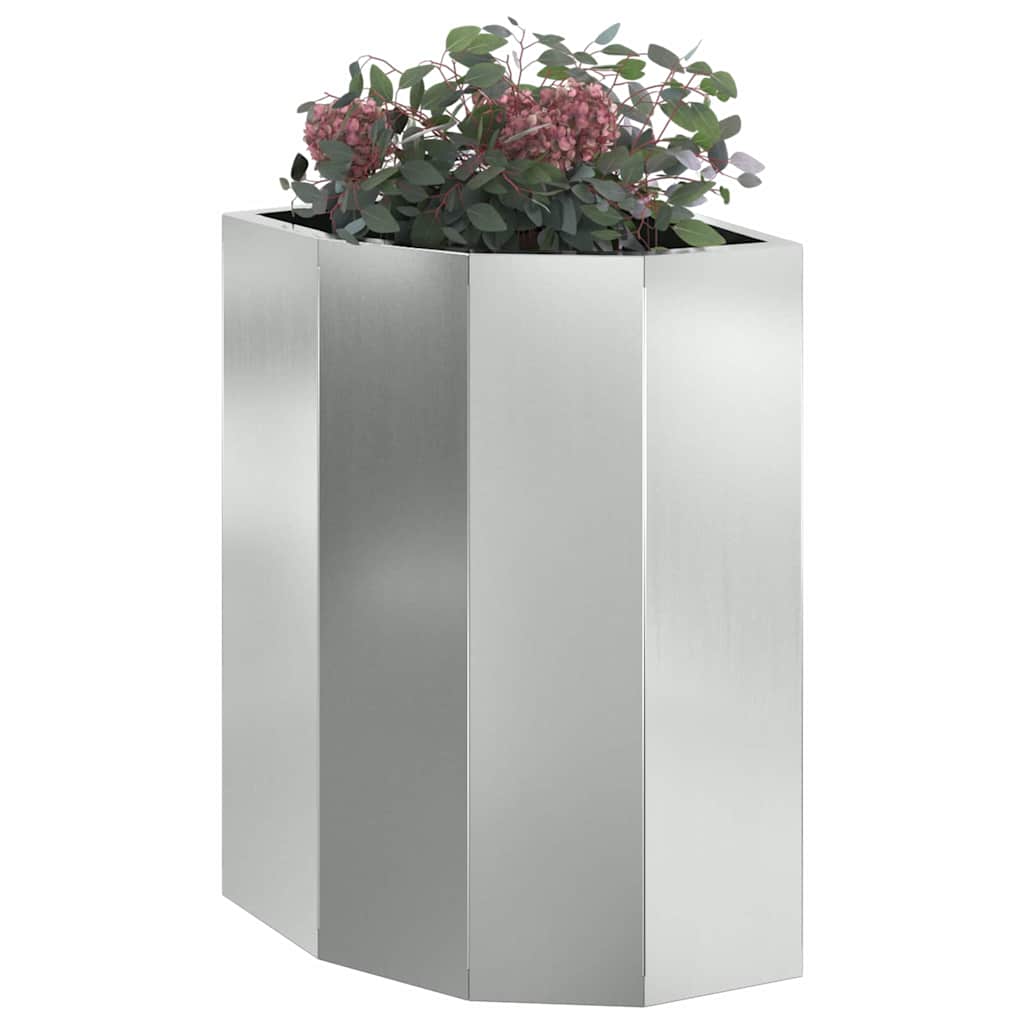 Vaso d'angolo Argento 30 x 30 x 50 cm Acciaio zincato