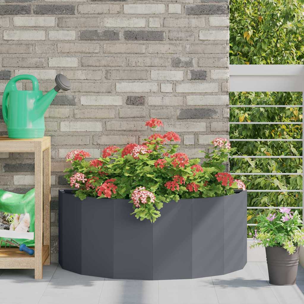 Fioriera Antracite 90 x 45 x 35 cm Acciaio
