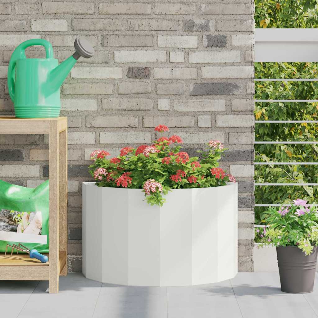 Fioriera Bianco 60 x 30 x 35 cm Acciaio