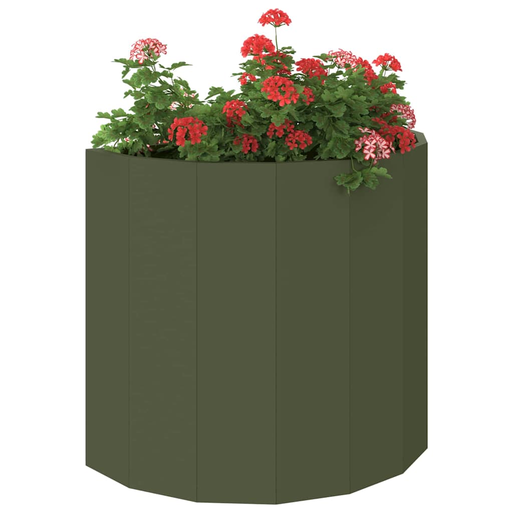Fioriera Verde oliva 60 x 30 x 50 cm Acciaio