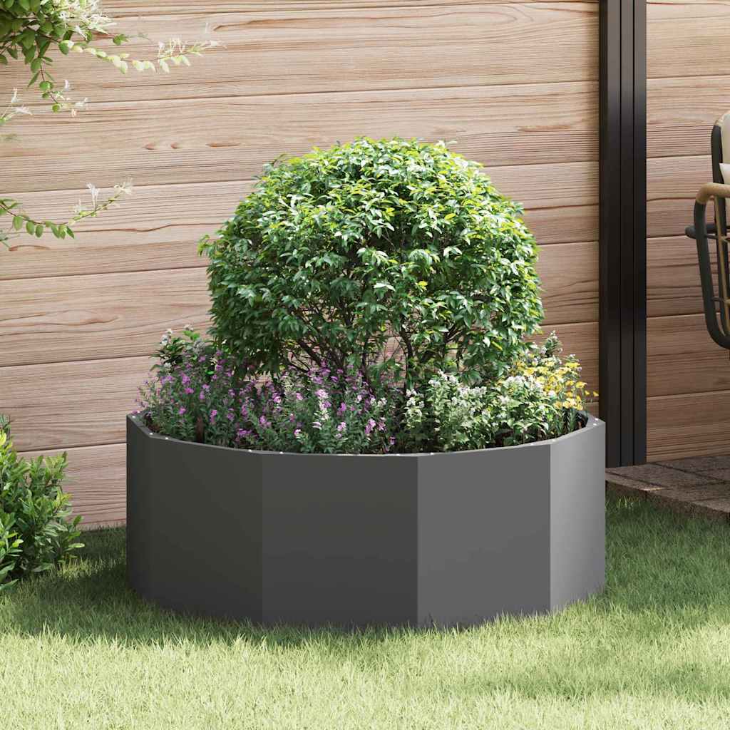 Fioriera Nero 90 x 90 x 35 cm Acciaio