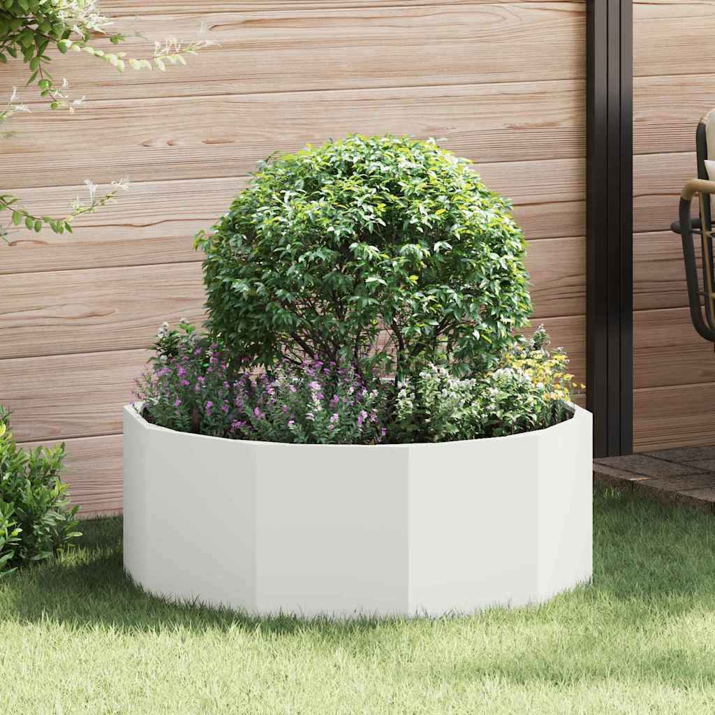 Fioriera Bianco 90 x 90 x 35 cm Acciaio