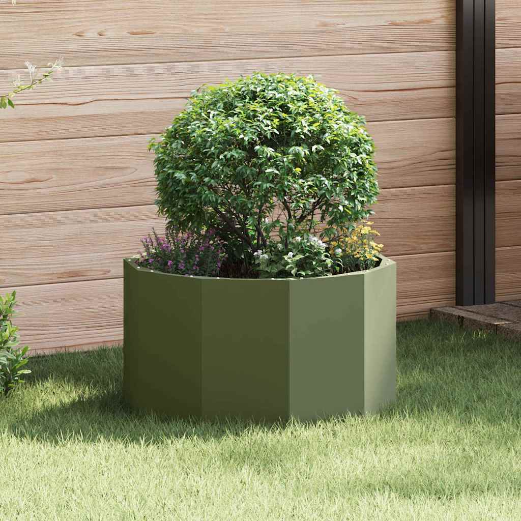 Fioriera Verde oliva 60 x 60 x 35 cm Acciaio
