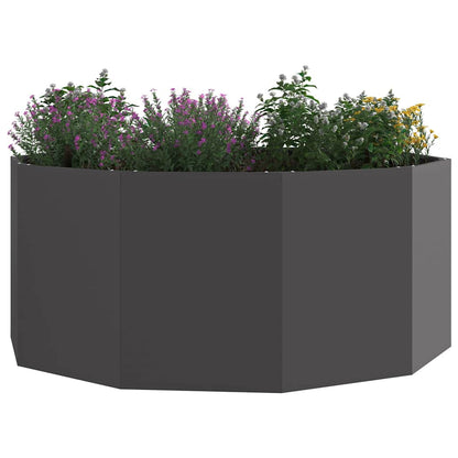 Fioriera Nero 120 x 120 x 50 cm Acciaio