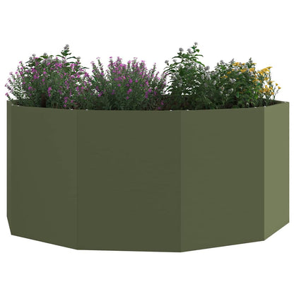 Fioriera Verde oliva 120 x 120 x 50 cm Acciaio