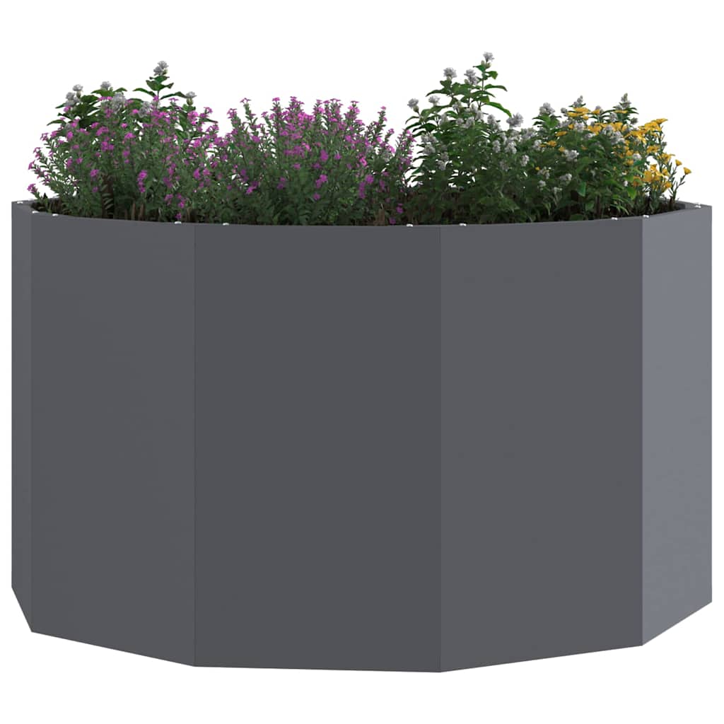 Fioriera Antracite 90 x 90 x 50 cm Acciaio