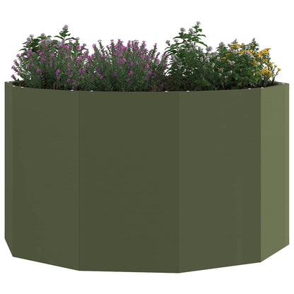 Fioriera Verde oliva 90 x 90 x 50 cm Acciaio