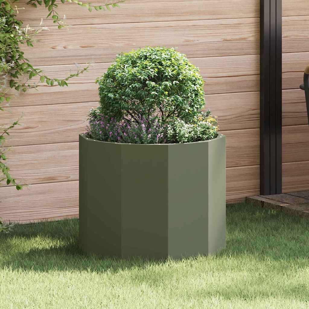 Fioriera Verde oliva 60 x 60 x 50 cm Acciaio
