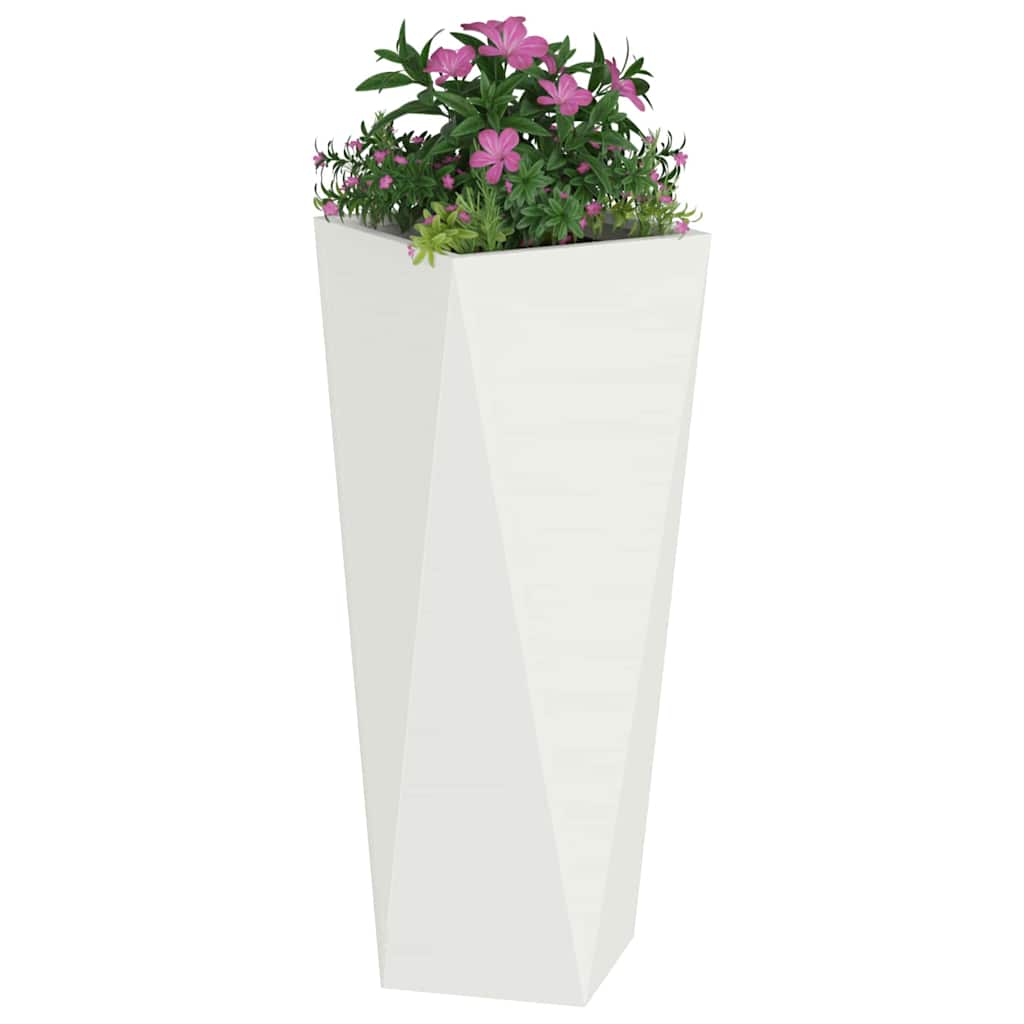 Fioriera Bianco 30 x 30 x 75 cm Acciaio