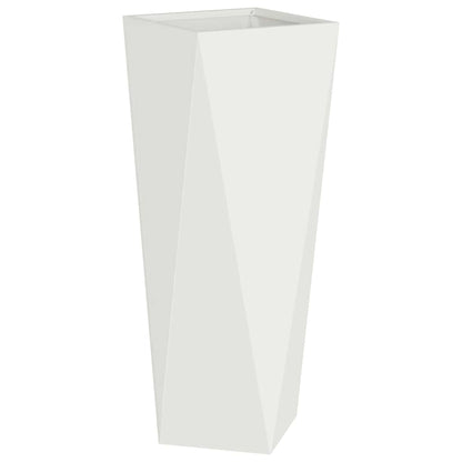 Fioriera 2 pcs Bianco 30 x 30 x 75 cm Acciaio