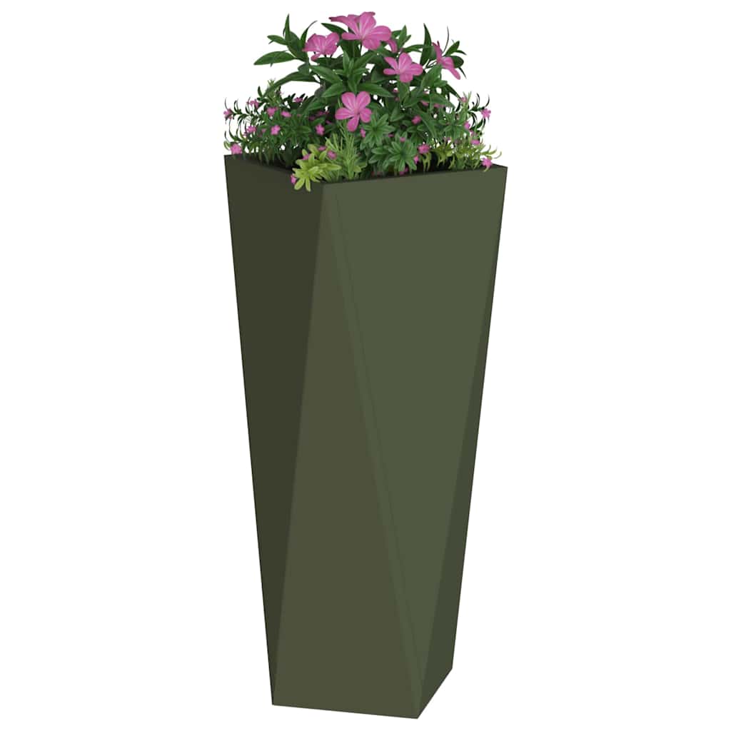 Fioriera Verde oliva 30 x 30 x 75 cm Acciaio