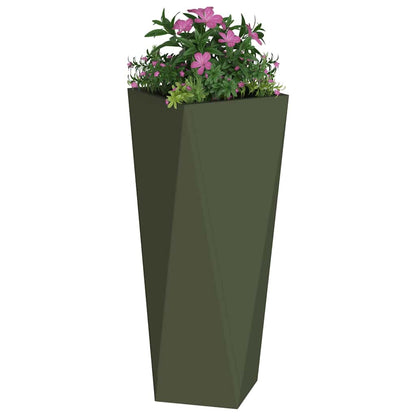 Fioriera Verde oliva 30 x 30 x 75 cm Acciaio