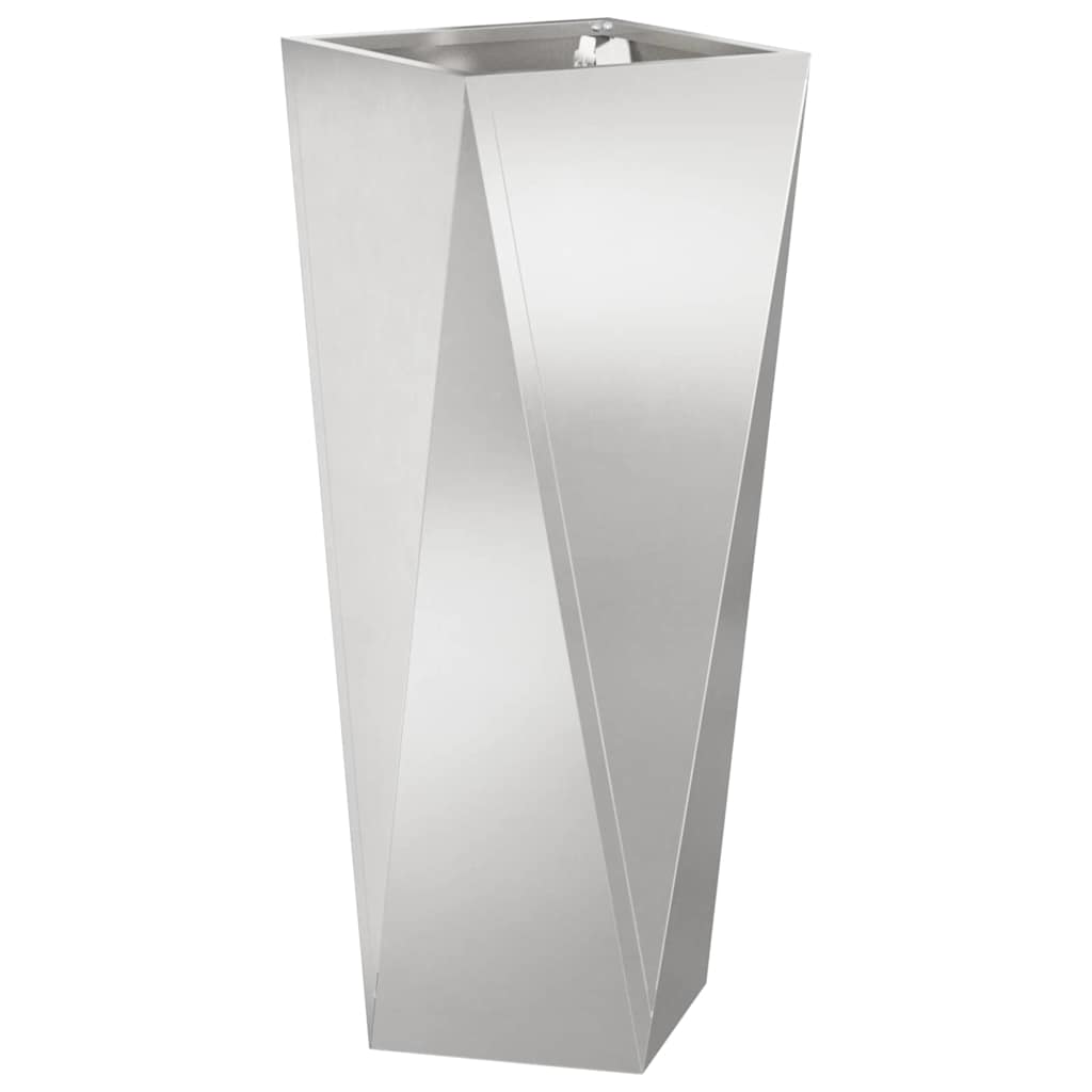 Fioriera 2 pcs Argento 30 x 30 x 75 cm Acciaio inossidabile