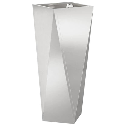Fioriera 2 pcs Argento 30 x 30 x 75 cm Acciaio inossidabile