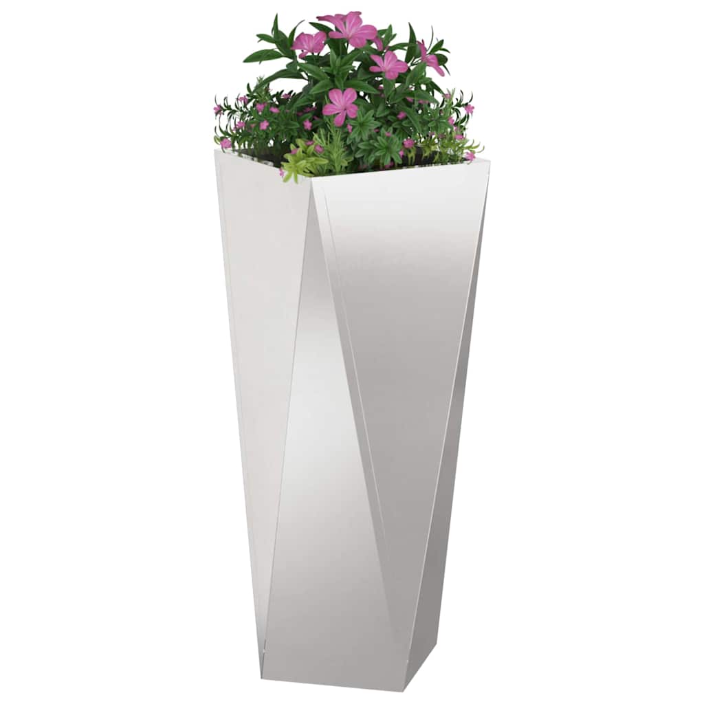 Fioriera 2 pcs Argento 30 x 30 x 75 cm Acciaio inossidabile