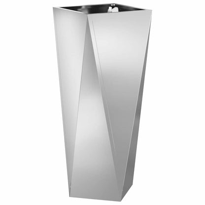 Fioriera 2 pcs Argento 30 x 30 x 75 cm Acciaio zincato