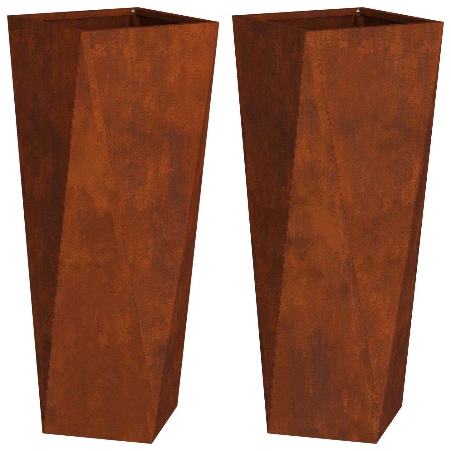 Fioriera 2 pcs Ruggine 30 x 30 x 75 cm