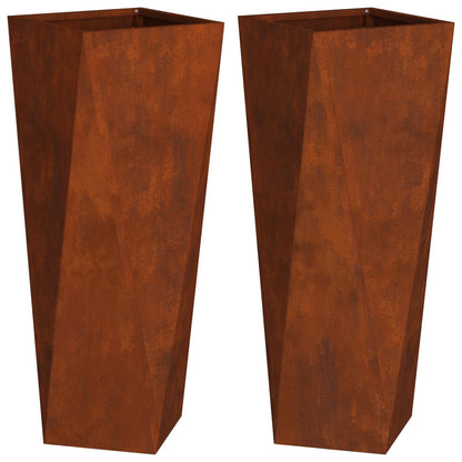 Fioriera 2 pcs Ruggine 30 x 30 x 75 cm