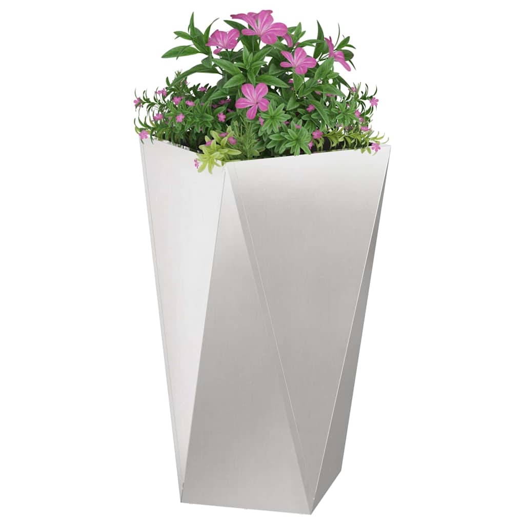 Fioriera 2 pcs Argento 40 x 40 x 75 cm Acciaio inossidabile
