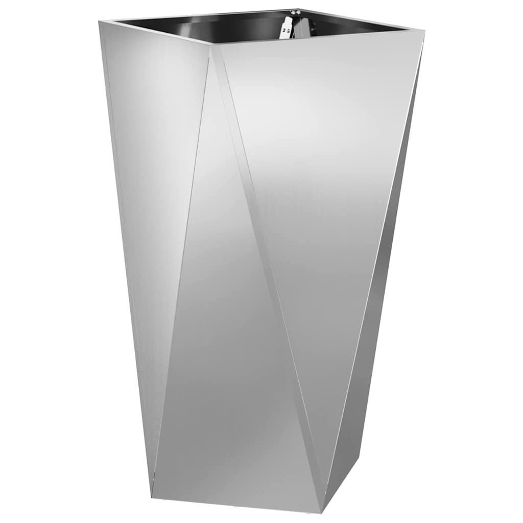 Fioriera 2 pcs Argento 40 x 40 x 75 cm Acciaio zincato