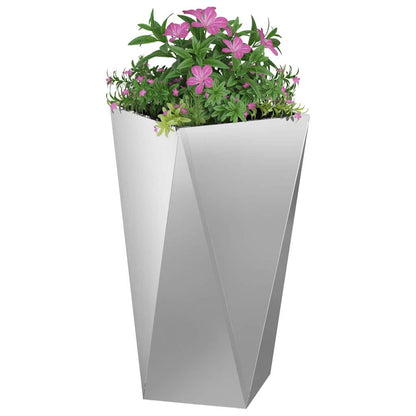 Fioriera 2 pcs Argento 40 x 40 x 75 cm Acciaio zincato