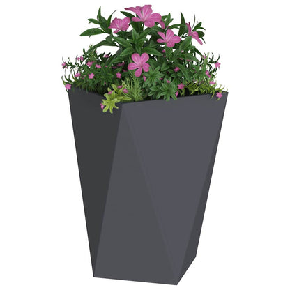 Fioriera 2 pcs Antracite 50 x 50 x 75 cm Acciaio