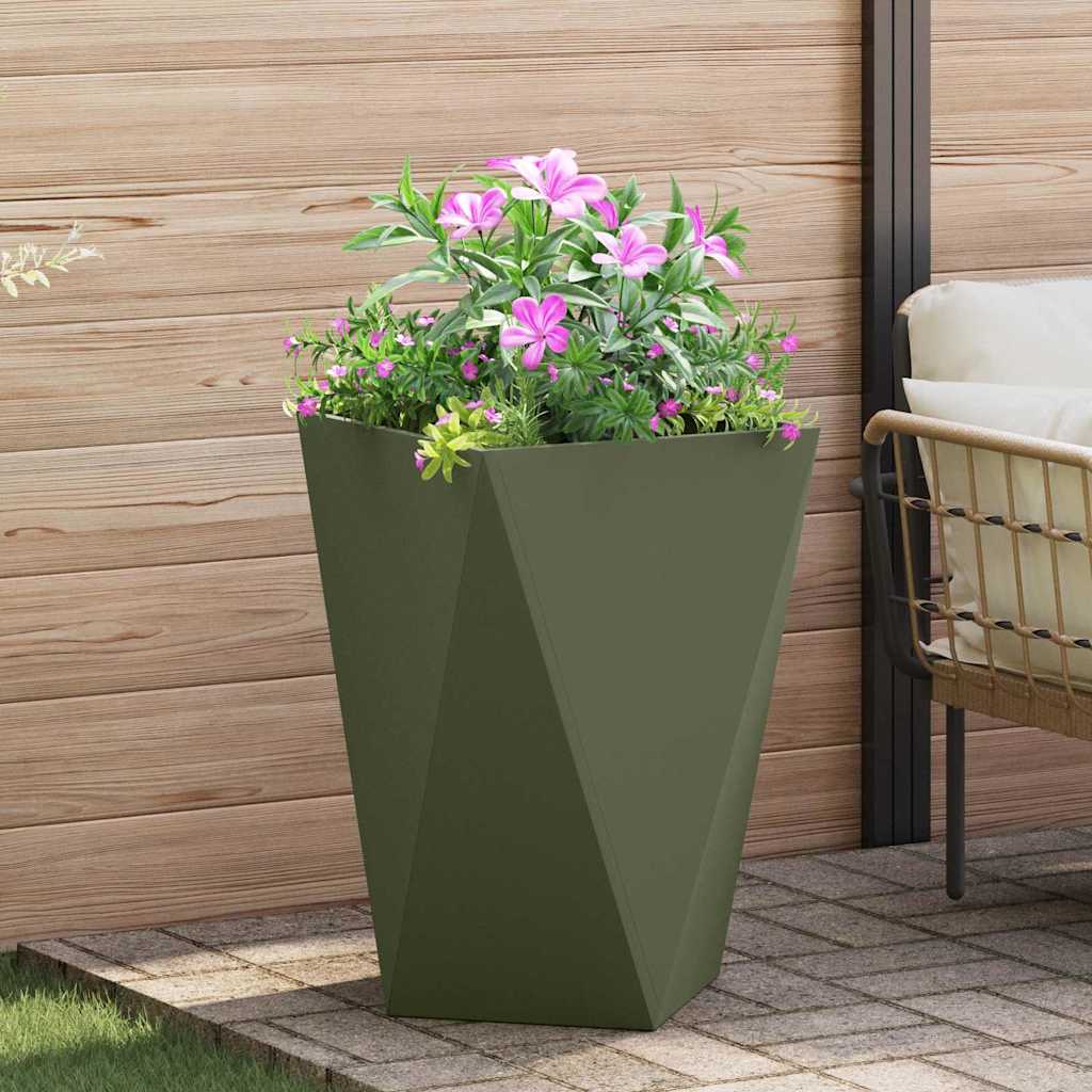 Fioriera Verde oliva 50 x 50 x 75 cm Acciaio